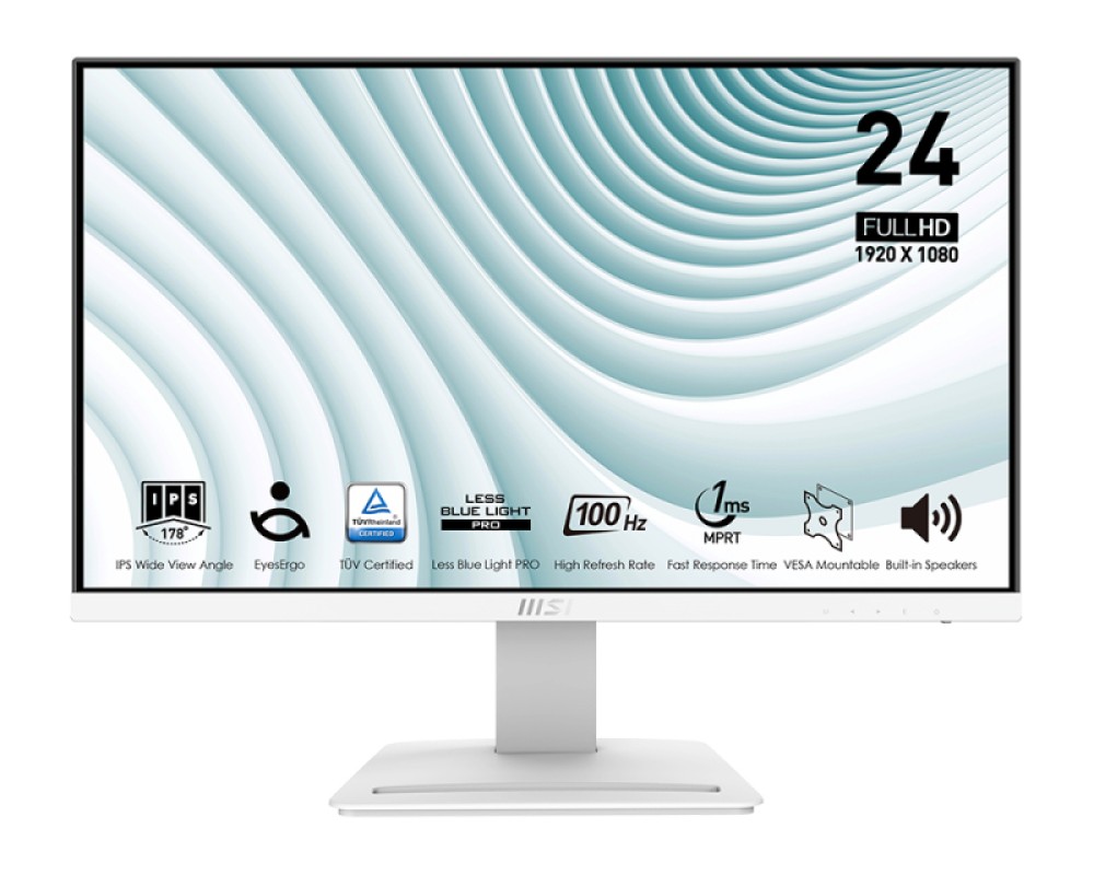 MSI Pro MP243W pantalla para PC 60,5 cm (23.8") 1920 x 1080 Pixeles Full HD LCD Blanco