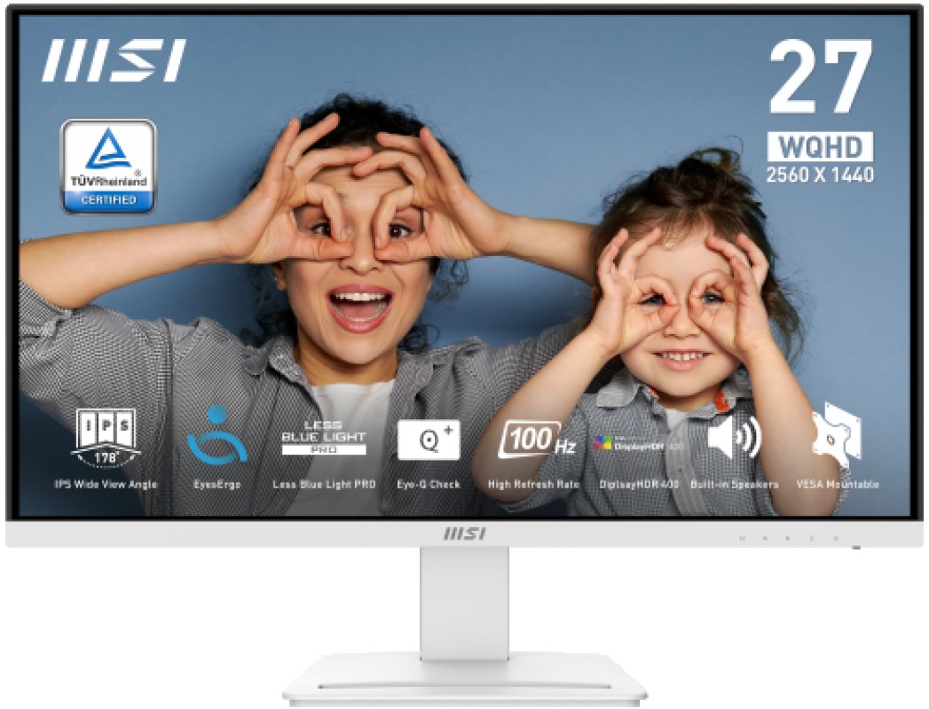MSI Pro MP273QW E2 pantalla para PC 68,6 cm (27") 2560 x 1440 Pixeles Wide Quad HD Blanco