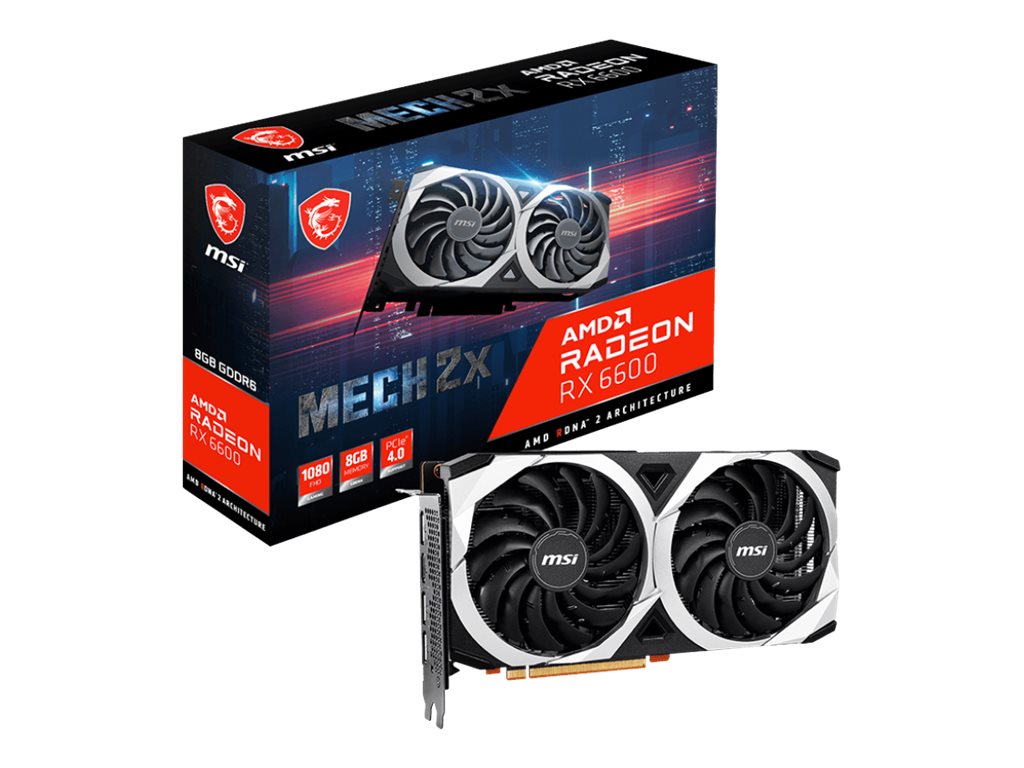 MSI Radeon RX 6600 MECH 2X 8G - tarjeta gráfica - Radeon RX 6600 - 8GB