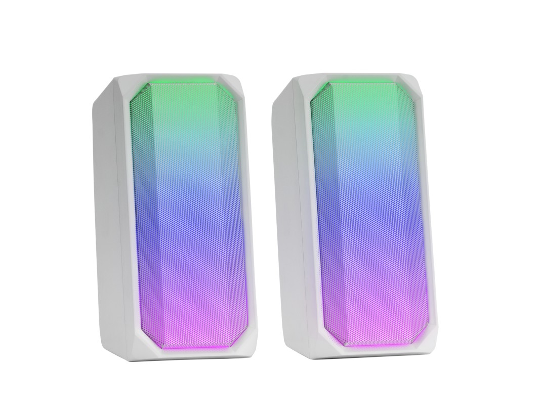 Mars Gaming Altavoces MSRGBW 15W Bt 5.0 White, 2.0 canales, Inalámbrico y alámbrico, 15 W, 20 - 20000 Hz, 4 O, Blanco