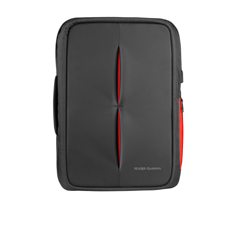 Mars Gaming MB2 mochila Negro, Rojo Aluminio, Nylon