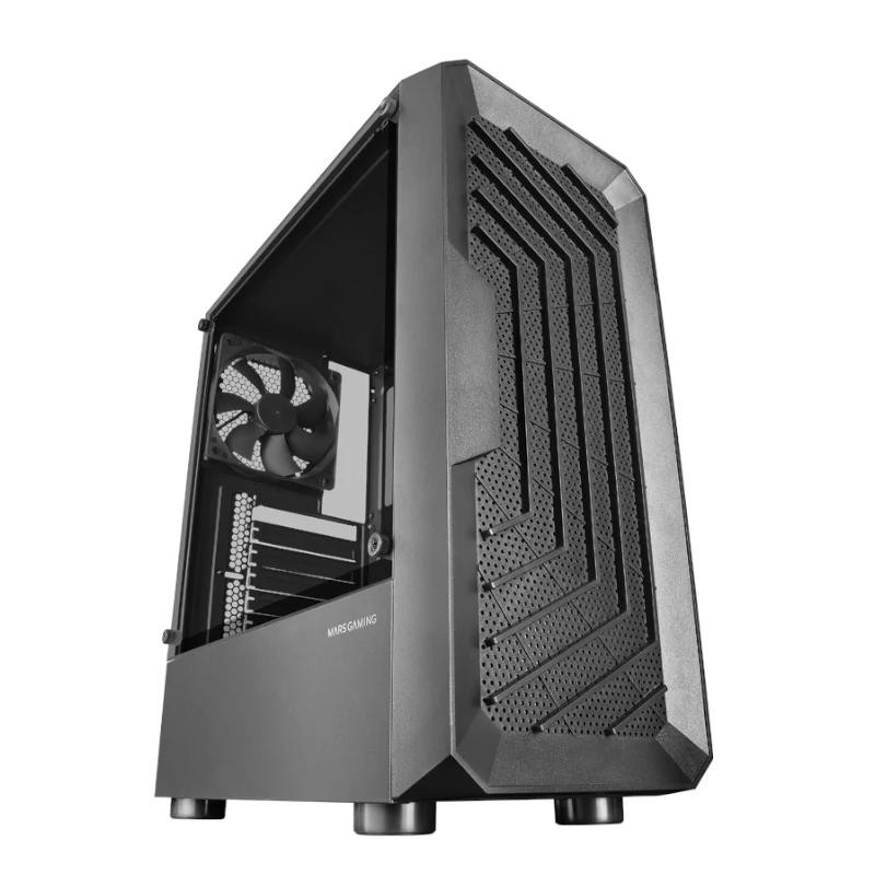 Mars Gaming MC-2000, Caja Semitorre ATX, Ventana Lateral Completa, Diseño Frontal Mesh, 1x Ventilador Ultra-silencioso FDB 120mm, Diseño de Cámara