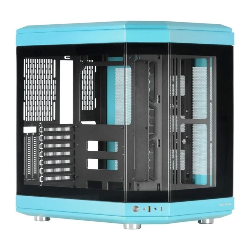 Mars Gaming MC-3T, Caja Gaming Custom ATX, Triple Ventana Cristal Templado Continuo, Soporte Refrigeración Líquida Completo, Cámara Dual Lateral, 3
