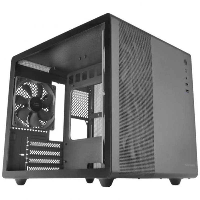 Mars Gaming MC-MPRO Negro, Caja Profesional Compacta Micro-ATX, Ventana Lateral Completa Cristal Templado, 3x Ventiladores 120mm, Panel Lateral Comple
