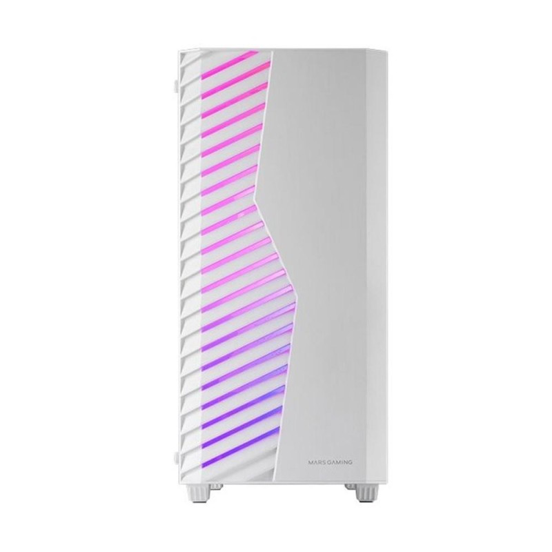 Mars Gaming MC-VOLT, Caja Gaming ATX, Ventilador ARGB 120mm, Rejilla Frontal ARGB, Ventana Lateral Completa Cristal Templado, Gestión de Cableado, Se