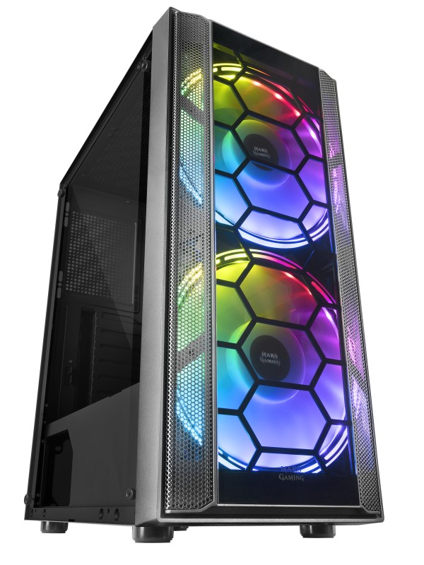 Mars Gaming MC500 Carcasa de Ordenador 2 Ventiladores FRGB Negro