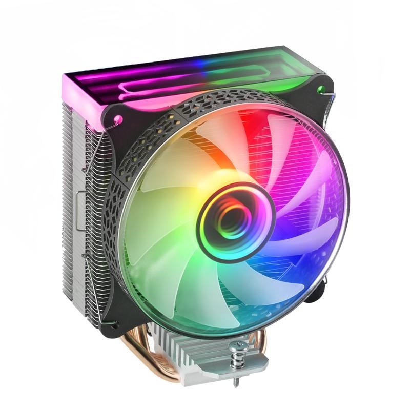 Mars Gaming MCPU-VR Negro, Disipador CPU, Doble Espejo Infinito ARGB, 4 Heatpipes HCT, TDP 180W, Ventilador Ultra-silencioso PWM 12cm