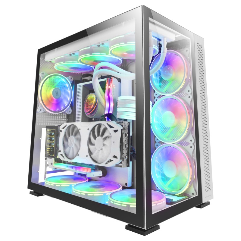 Mars Gaming MCV2 Blanco Caja Gaming ATX Premium XXL Doble Ventana Cristal Templado Estructura Modular Doble Cámara