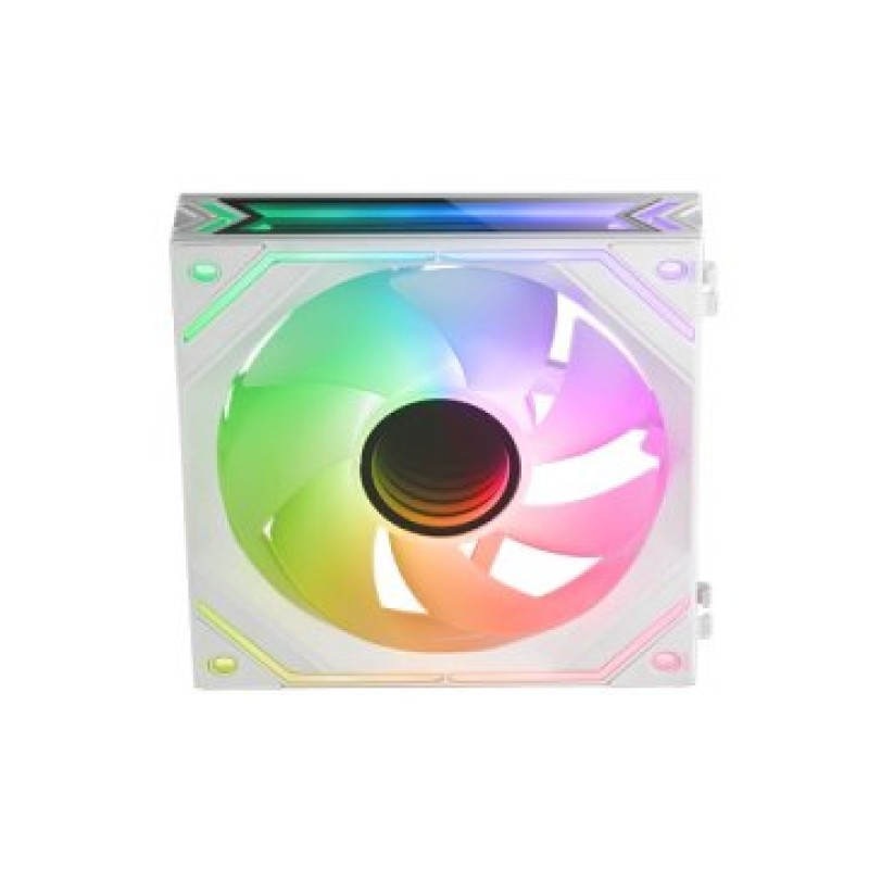 Mars Gaming MF-LINKFINITY Blanco, Ventilador Modular PWM 120mm, Sistema de Conexión LINKFINITY, Iluminación Infinity Mirror ARGB 360º, Ultra-silenc