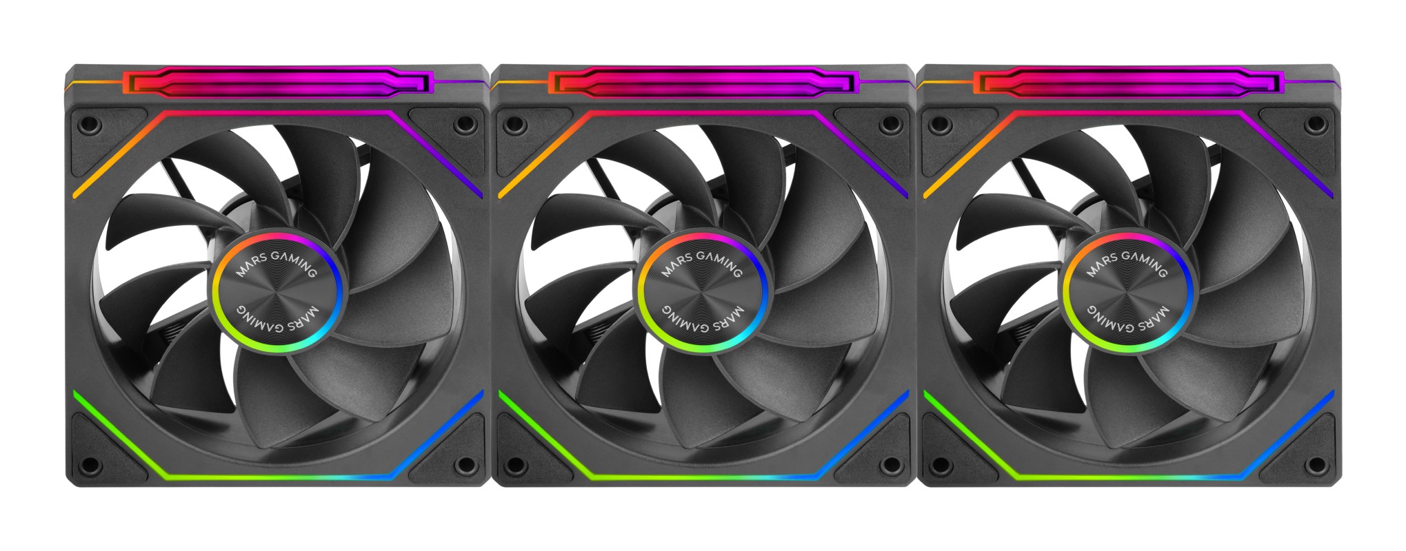 Mars Gaming MF-LINKFINITYKIT2R Carcasa del ordenador Ventilador 12 cm Negro 3 pieza(s)