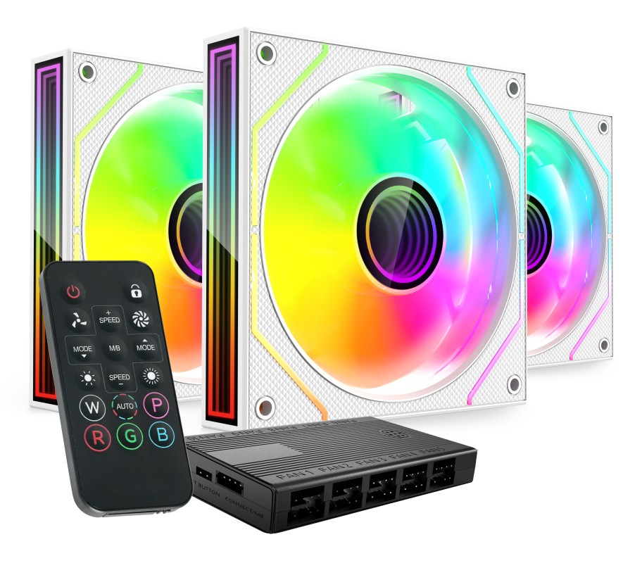 Mars Gaming MF3DPROKITW sistema de refrigeración para ordenador Carcasa del ordenador Ventilador 12 cm Blanco