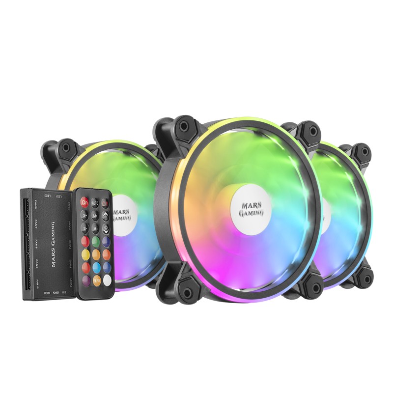 Mars Gaming MFXKIT computer cooling system Carcasa del ordenador Set de refrigeración 12 cm Negro 3 pieza(s)