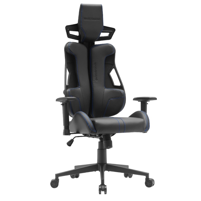 Mars Gaming MGC-ELITE, Silla Gaming Ergonómica, Respaldo Flexible Adaptativo, Reposabrazos Ajustables 2D, Asiento Reclinable, Acabado Cuero PU, Silla