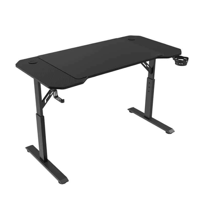 Mars Gaming MGD-ERGO120, Mesa Altura Ajustable 3 Posiciones, Superficie Ergonómica, Estructura Metálica, Alfombrilla XXL, Soporte Auriculares y Bebi