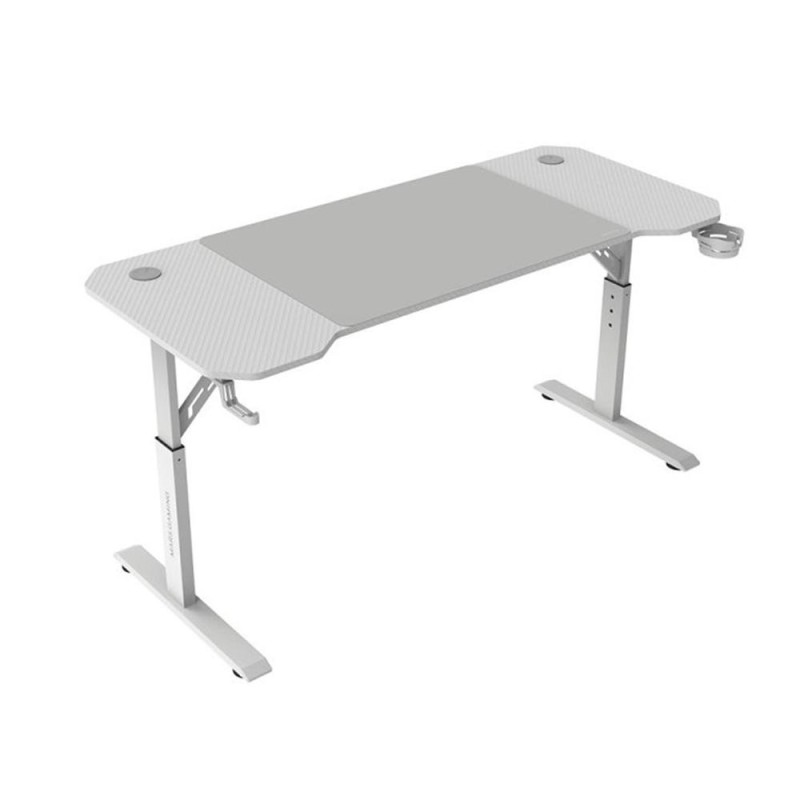 Mars Gaming MGD-ERGO140, Mesa Altura Ajustable 3 Posiciones, Superficie Ergonómica, Estructura Metálica, Alfombrilla XXL, Soporte Auriculares + Bebi