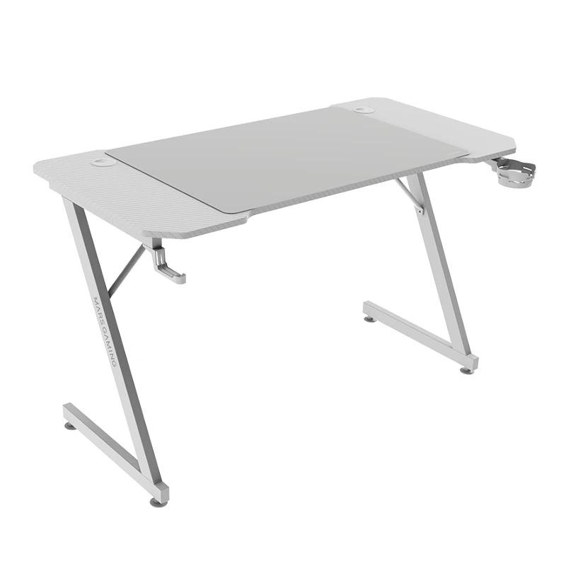 Mars Gaming MGD-X120, Mesa Gaming Ergonómica, Superficie en Fibra de Carbono, Estructura Metálica, Alfombrilla XXL, Soporte Auriculares y Bebida, Ge