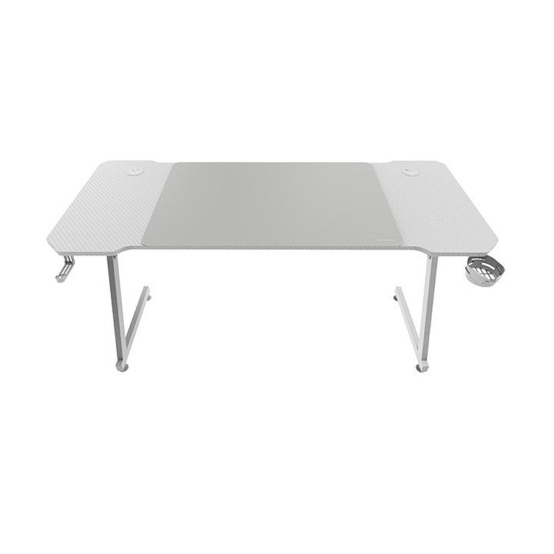 Mars Gaming MGD-X140, Mesa Gaming Ergonómica, Superficie en Fibra de Carbono, Estructura Metálica, Alfombrilla XXL, Soporte Auriculares y Bebida, Ge