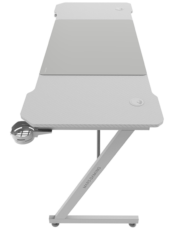 Mars Gaming MGD-X160, Mesa Gaming Ergonómica, Superficie en Fibra de Carbono, Estructura Metálica, Alfombrilla XXL, Soporte Auriculares y Bebida, Ge