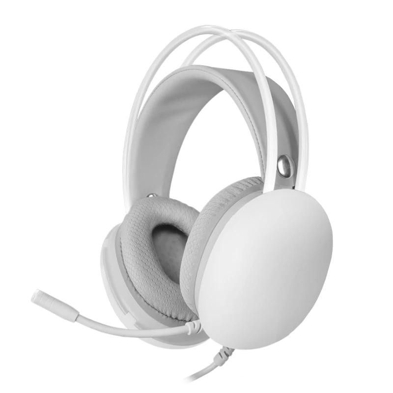 Mars Gaming MH-GLOW Blanco, Auriculares 360° Full Chroma RGB Flow, Micrófono Cancelación de Ruido, Diseño Ultra-ligero, Almohadillas Mempory-Foam,