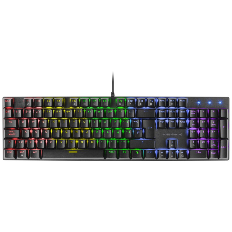 Mars Gaming MK422 Negro Teclado Gaming RGB Switch Mecánico Marrón Idioma Español