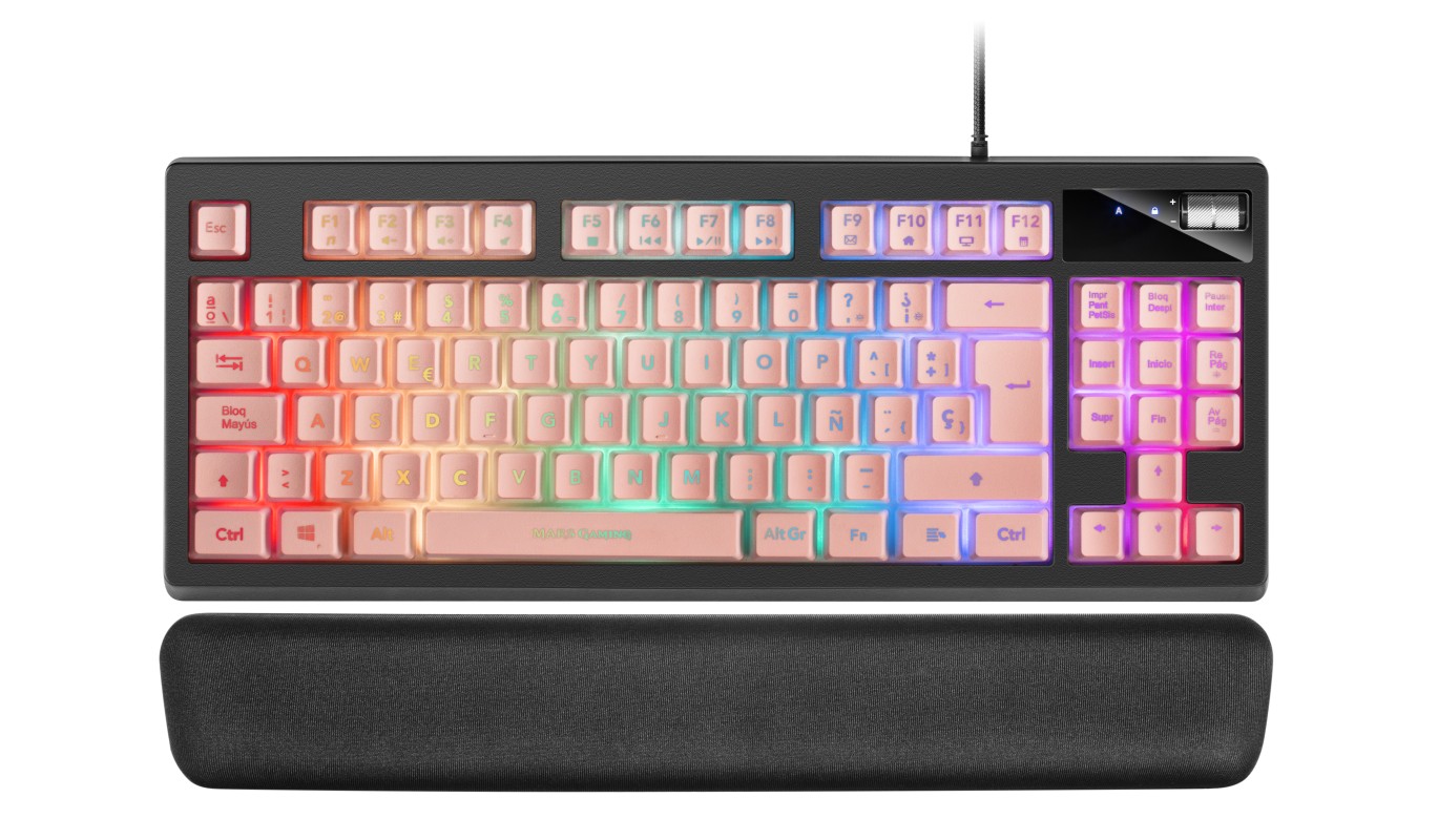 Mars Gaming MKAXPES teclado USB Español Negro, Rosa