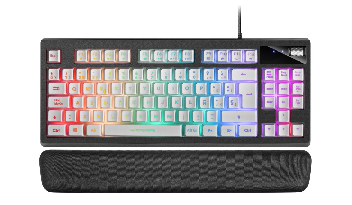 Mars Gaming MKAXWES teclado USB Español Negro, Blanco