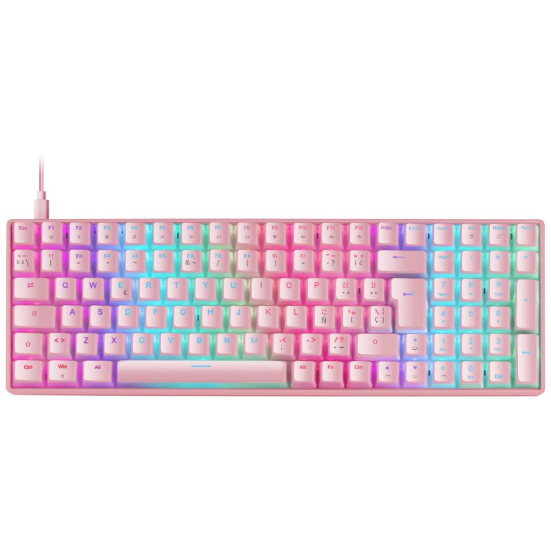 Mars Gaming MKULTRA Teclado Mecánico Rosa RGB Compacto 96% Switch Outemu SQ Rojo Español