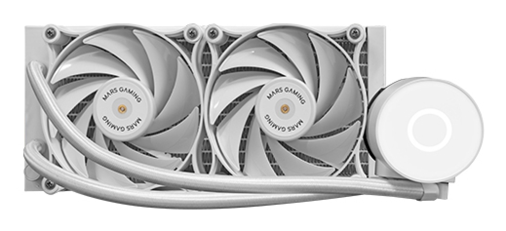 Mars Gaming ML-PRO240, Refrigeración Líquida CPU Profesional, TDP 450W, 2 Ventiladores FDB Ultra-silenciosos, Bomba Opti-Chamber con Anillo de Ilumi