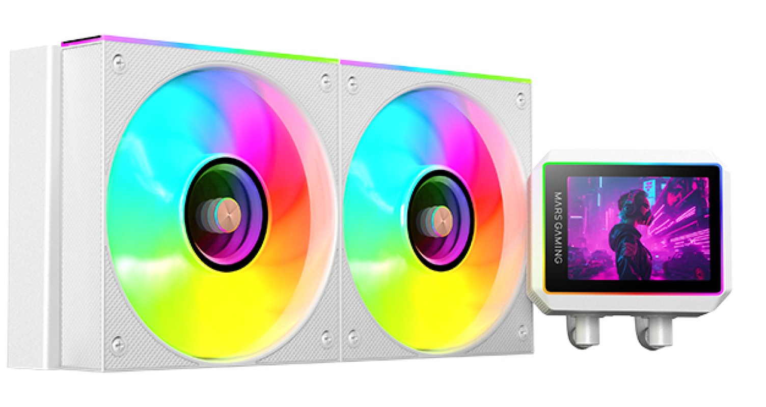 Mars Gaming ML-VISIONII240W Procesador Kit de refrigeración líquida 12 cm Blanco 1 pieza(s)