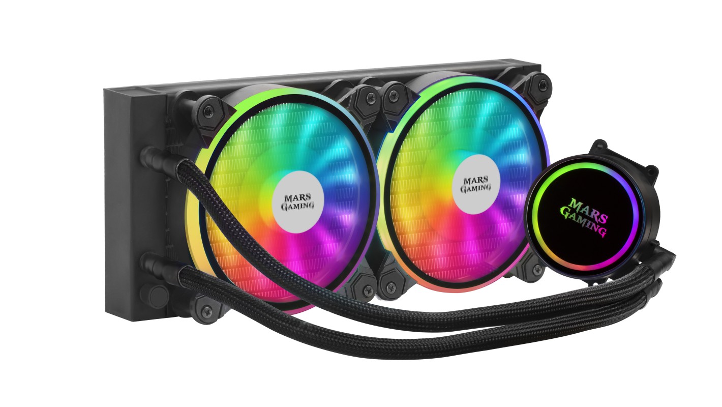 Mars Gaming ML240 computer cooling system Procesador 12 cm Negro