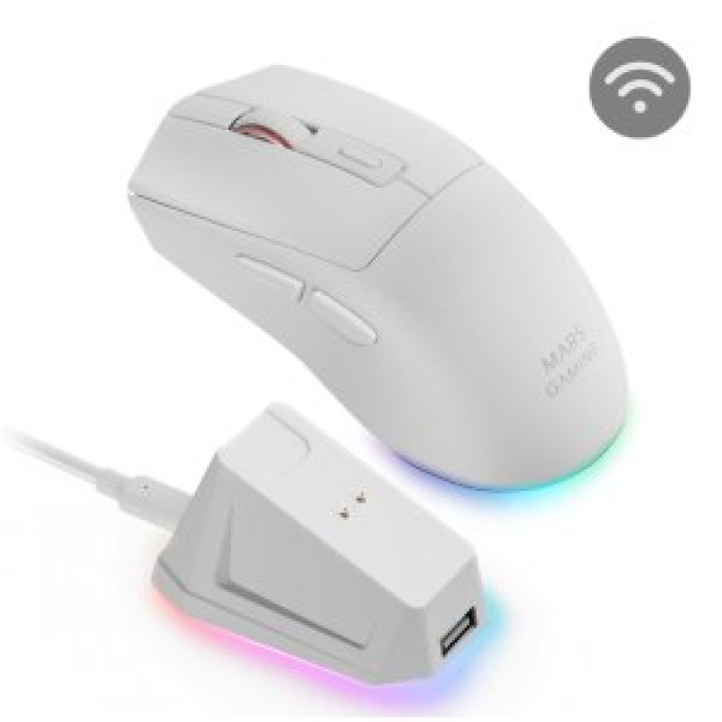 Mars Gaming MM-T3W ratón Juego mano derecha RF Wireless + Bluetooth + USB Type-C Óptico 14400 DPI