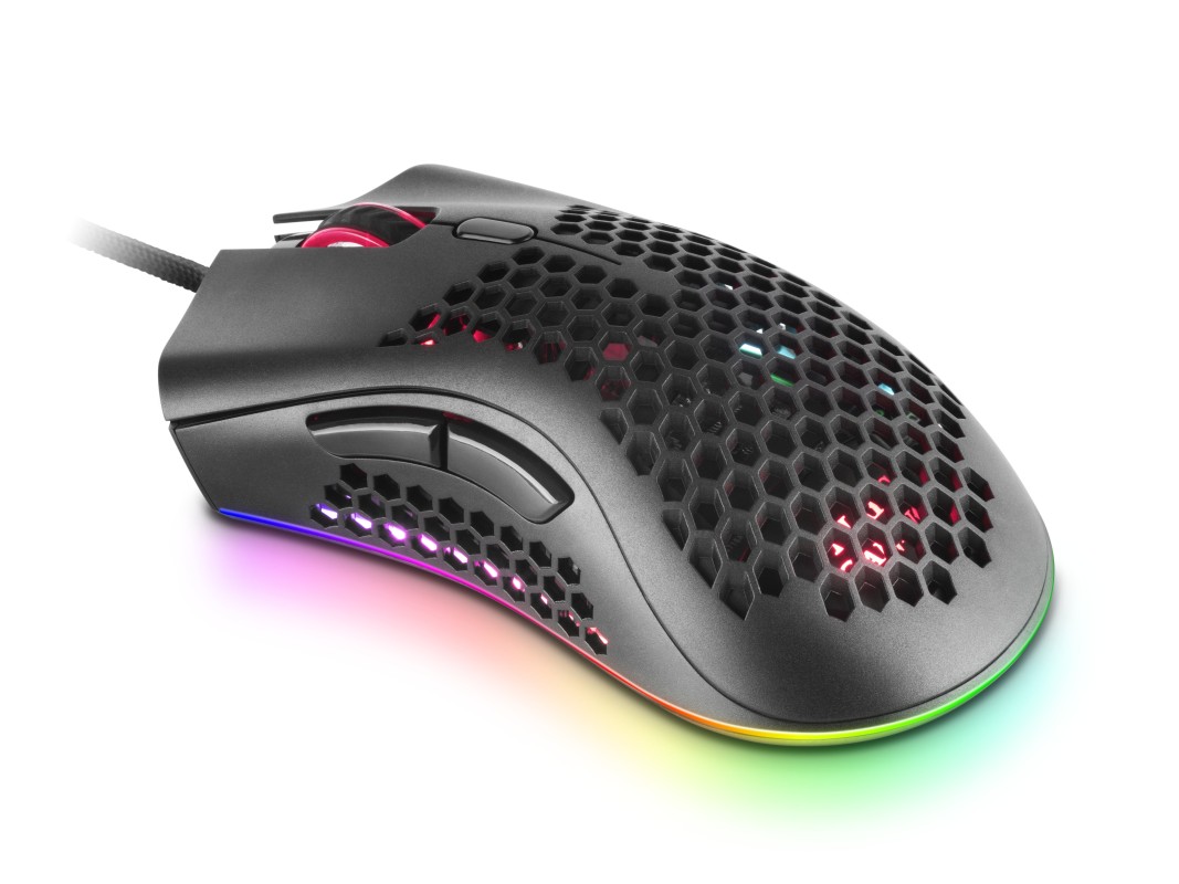 Mars Gaming MMEX, Ratón Gaming RGB Ultraligero Negro