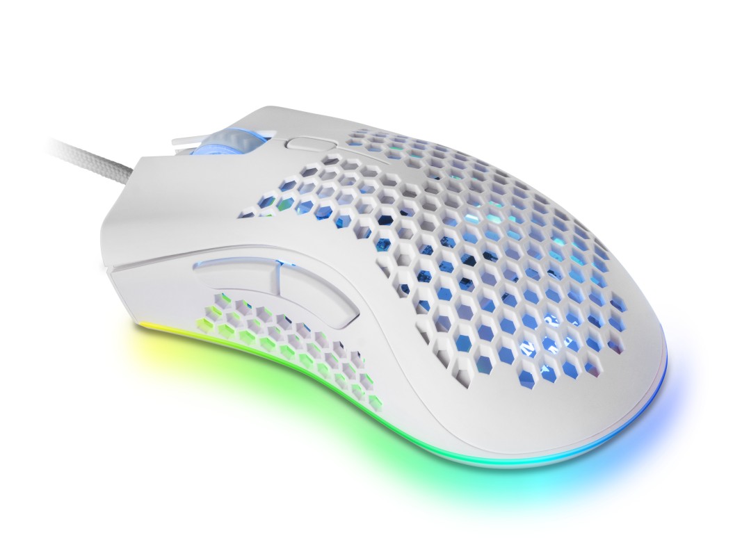 Mars Gaming MMEXW, Ratón Gaming RGB Ultraligero Blanco