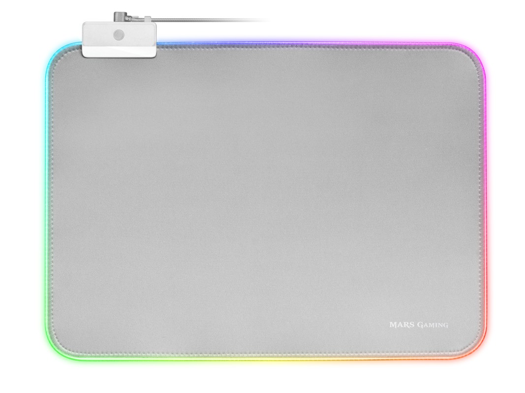 Mars Gaming MMPRGBLS Alfombrilla para Ratón RGB Blanco/Plata