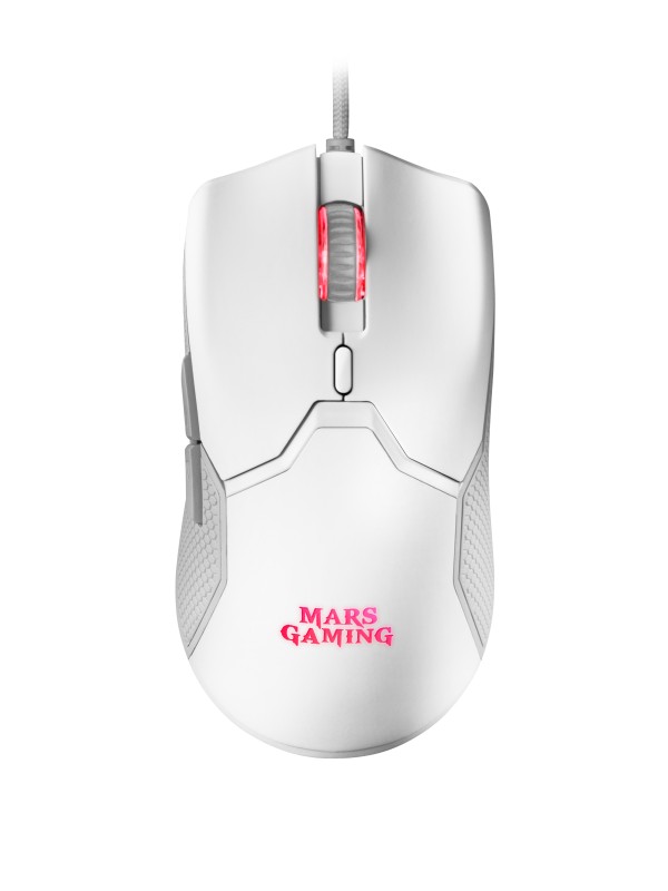 Mars Gaming MMVW Ratón Blanco mano derecha USB Óptico 10000DPI