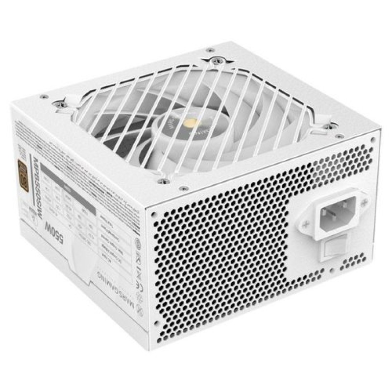 Mars Gaming MPB550SI, Fuente Alimentación PC ATX 550W, 7 Años Garantía, 80Plus Bronze 230V, 90% Eficiencia, Ventilador SI Extreme Silence con Núcl