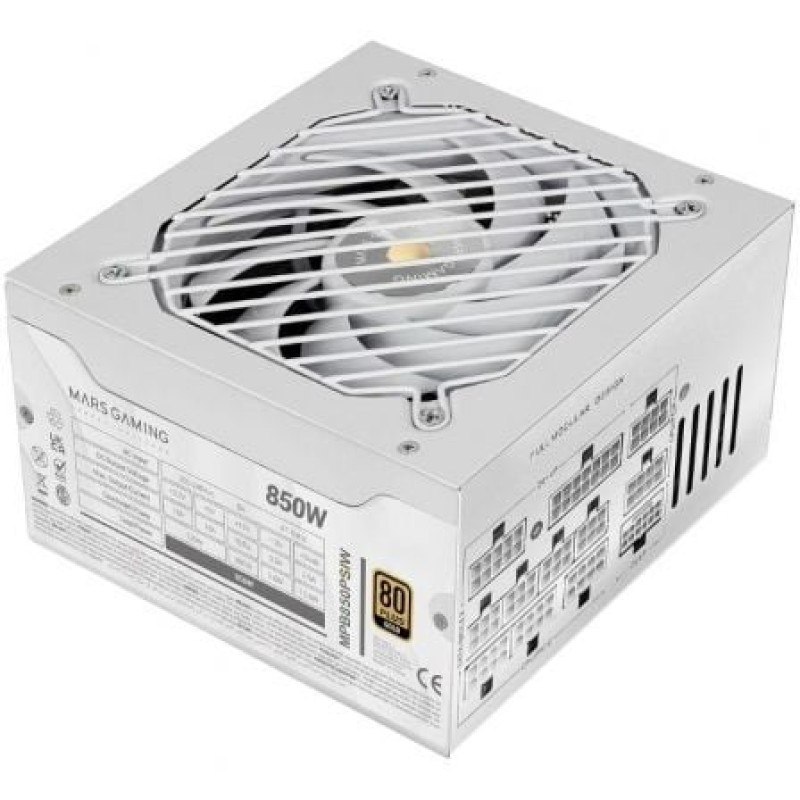 Mars Gaming MPB850PSIW unidad de fuente de alimentación 850 W 24-pin ATX ATX Blanco