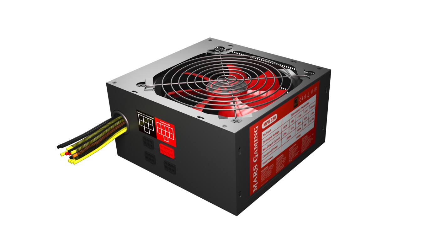Mars Gaming MPII850 unidad de fuente de alimentación 850 W 20+4 pin ATX ATX Negro, Rojo