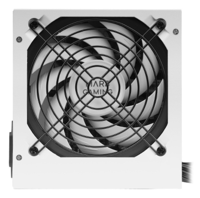 Mars Gaming MPIII550, Fuente de Alimentación PC ATX 550W, 5 Años de Garantía, Tecnología Silenciosa AI-RPM, 85% Eficiencia, Blanco