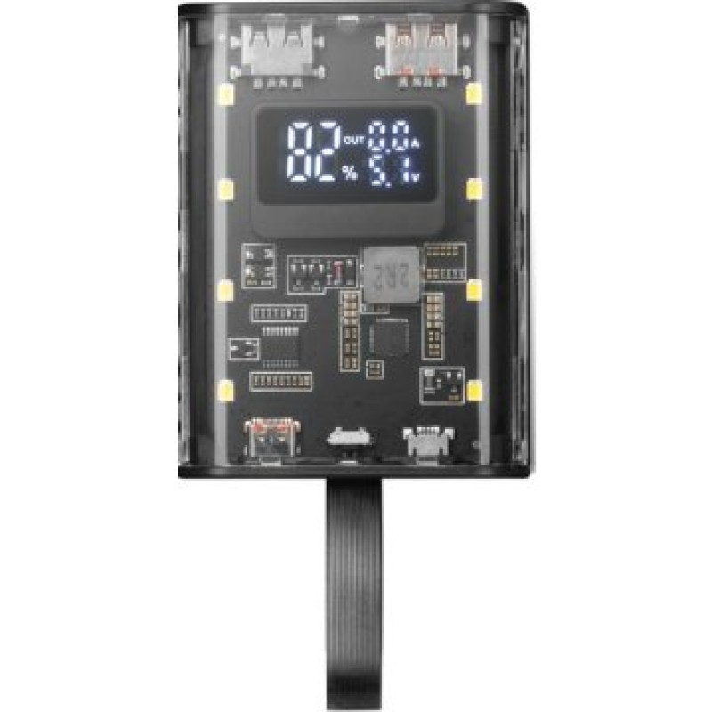 Mars Gaming MPK-10K, Power Bank Compacta 22.5W, Carga Rápida QC3.0 & PD3.0 10000mAh, Monitorización Inteligente de Batería con Carga Múltiple, Cor