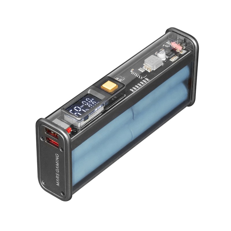 Mars Gaming MPK-20K, Power Bank 22.5W, Baterías Samsung 20000mAh, Carga Rápida QC3.0 & PD3.0, Pantalla Inteligente con Control de Carga, Batería Ex