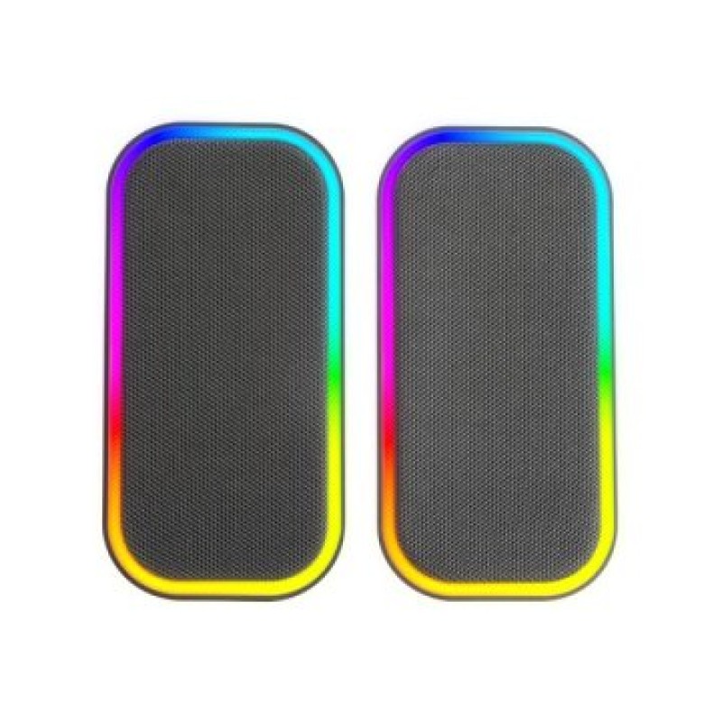 Mars Gaming MS-OM, Altavoces Gaming 20W, Iluminación Dinámica RGB, Altavoces Bluetooth 5.3 + AUX-IN, Caja de Control de Volumen, Chipset DSP Persona