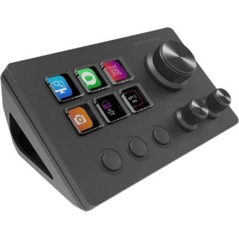 Mars Gaming MSD-TWO, Control Deck Compacto, 6 Teclas LCD Personalizables + 3 Botones, 3 Ruedas Multifuncionales, Control Deck Slim Ergonómico, Softwa
