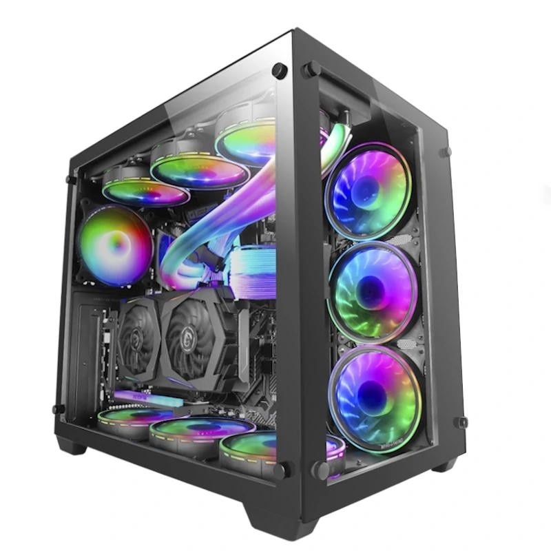 Mars Gaming Torre Gaming Custom XXL E-ATX, Ventana Cristal Templado Lateral y Frontal, Estructura Modular Doble Cámara, MCV3, Color Negro, Torre, PC,