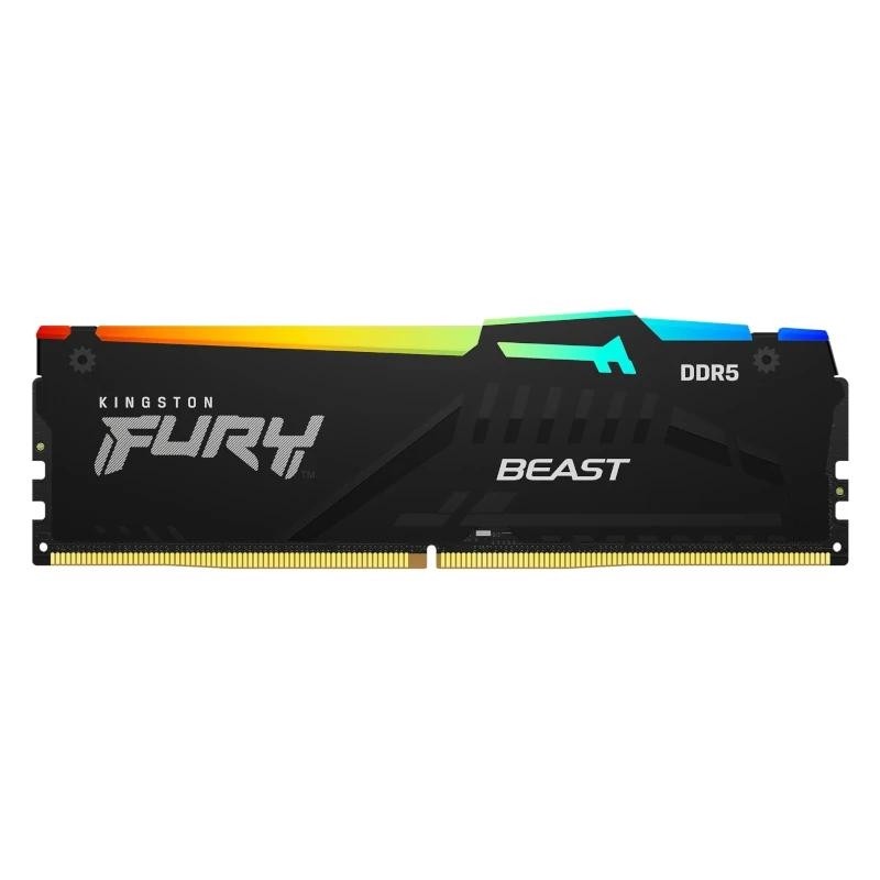 Memoria RAM Kingston FURY Beast RGB 16GB/ DDR5/ 5600MHz/ 1.25V/ CL40/ DIMM