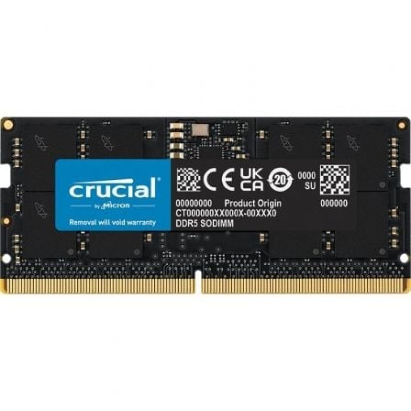 Memoria crucial sodimm ddr5 16gb pc5-38400 4800mhz cl40 1.1v ct16g48c40s5