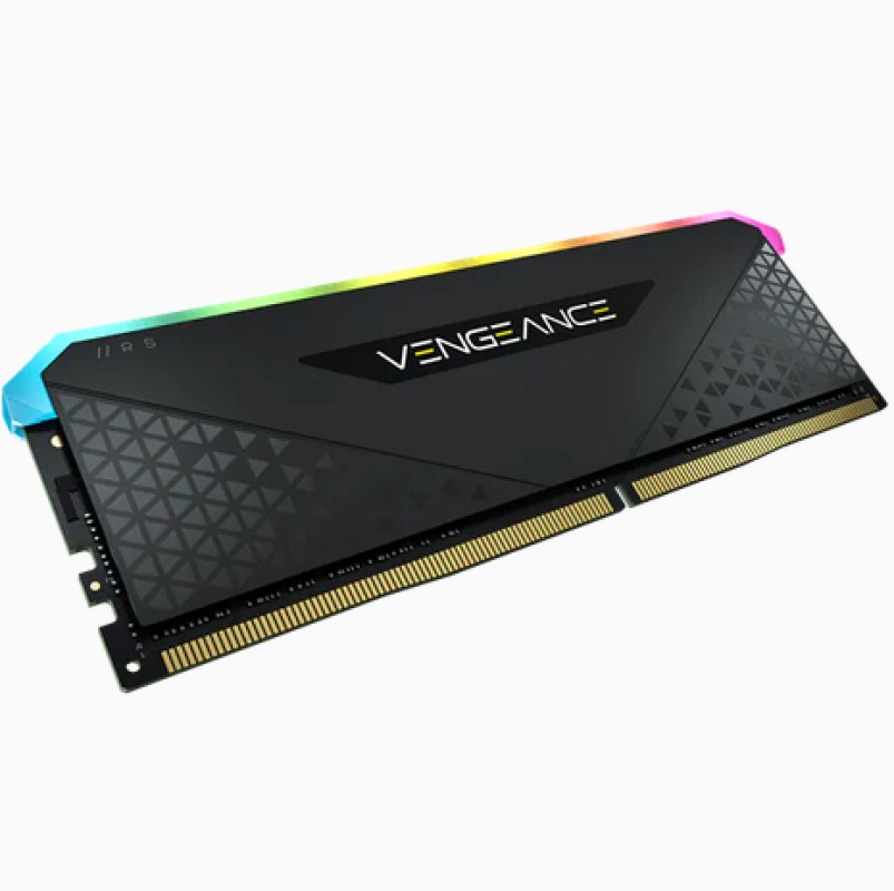 Memoria ram corsair ddr4 16gb 3200 c16 vengeance rgb rs 1x16gb, 1.35v, 16-20-20-38 black pcb, amd & intel