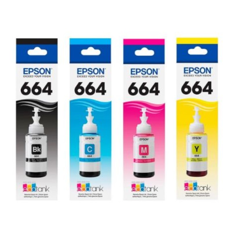Multipack cartucho tinta epson 664 ecotank negro - cian - amarillo - magenta