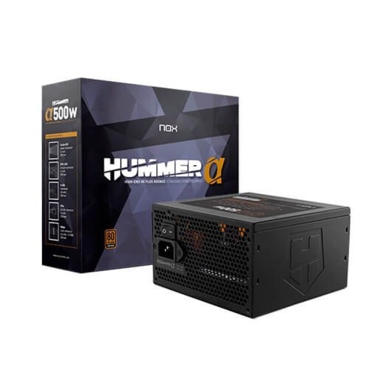 NOX Hummer Alpha unidad de fuente de alimentación 500 W 24-pin ATX ATX Negro