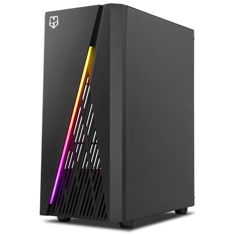 Nox Hummer Frost - Caja ATX - Lateral transparente cristal templado - Tira frontal LED ARGB - 1 x USB 3.0 - 2 x USB 2.0 - 205 x 450 x 389 mm
